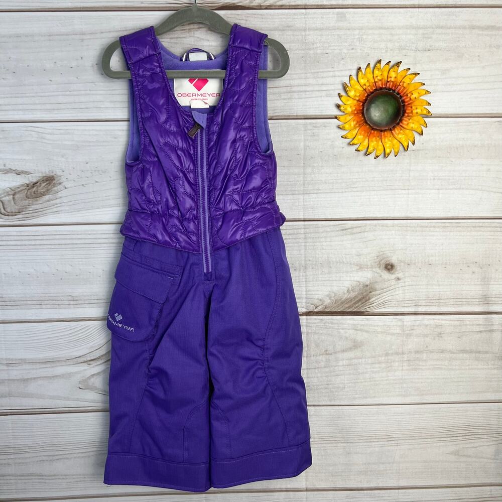 Obermeyer Chacha Purple Quilted Snow Bib Overalls Ski Pants Toddler Size 2‎